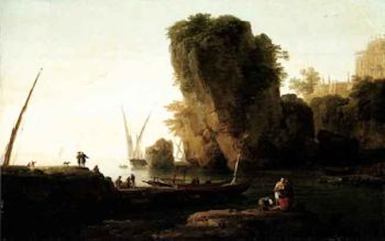 Cove on rocky Mediterranean coast by Claude Joseph Vernet