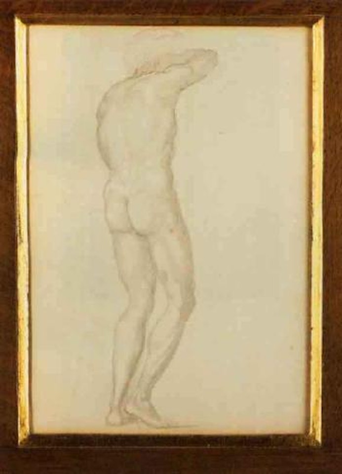 Study of a standing male nude for souls of the styx by Edward Coley Burne-Jones
