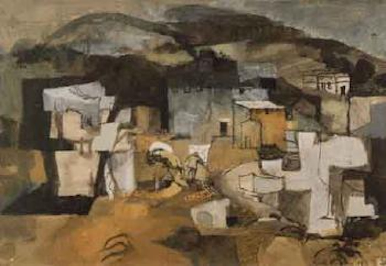 Village and figures by Keith Vaughan