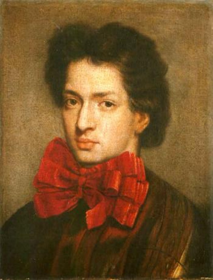Portrait of a gentleman in a red bow tie by Jacob Ferdinand Voet