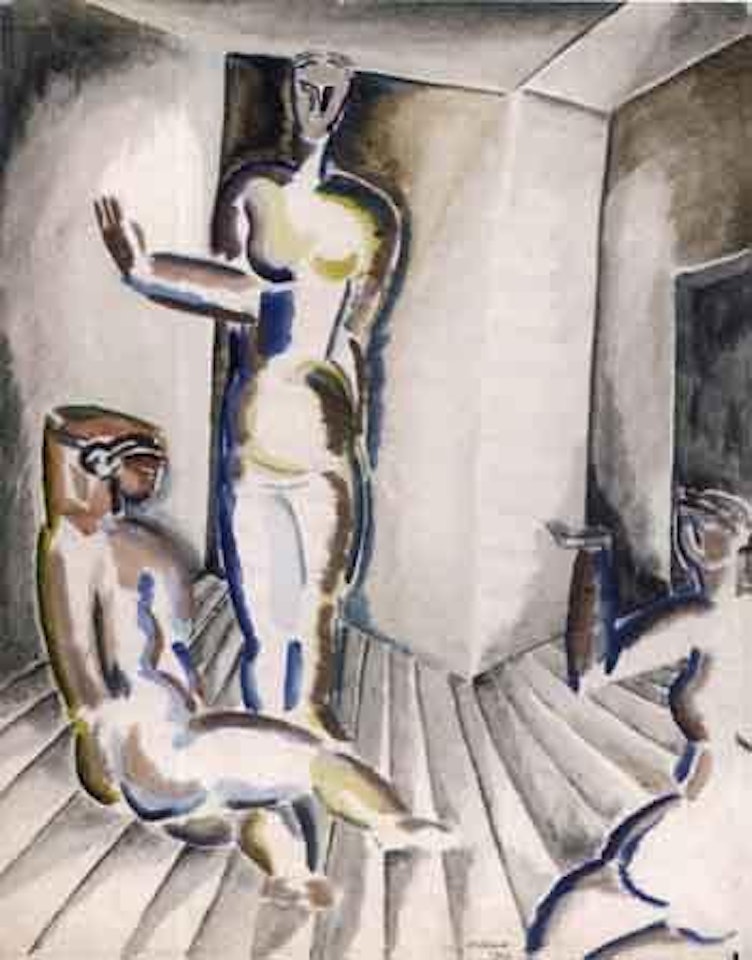 Trois nus dans l'atelier by Ossip Zadkine