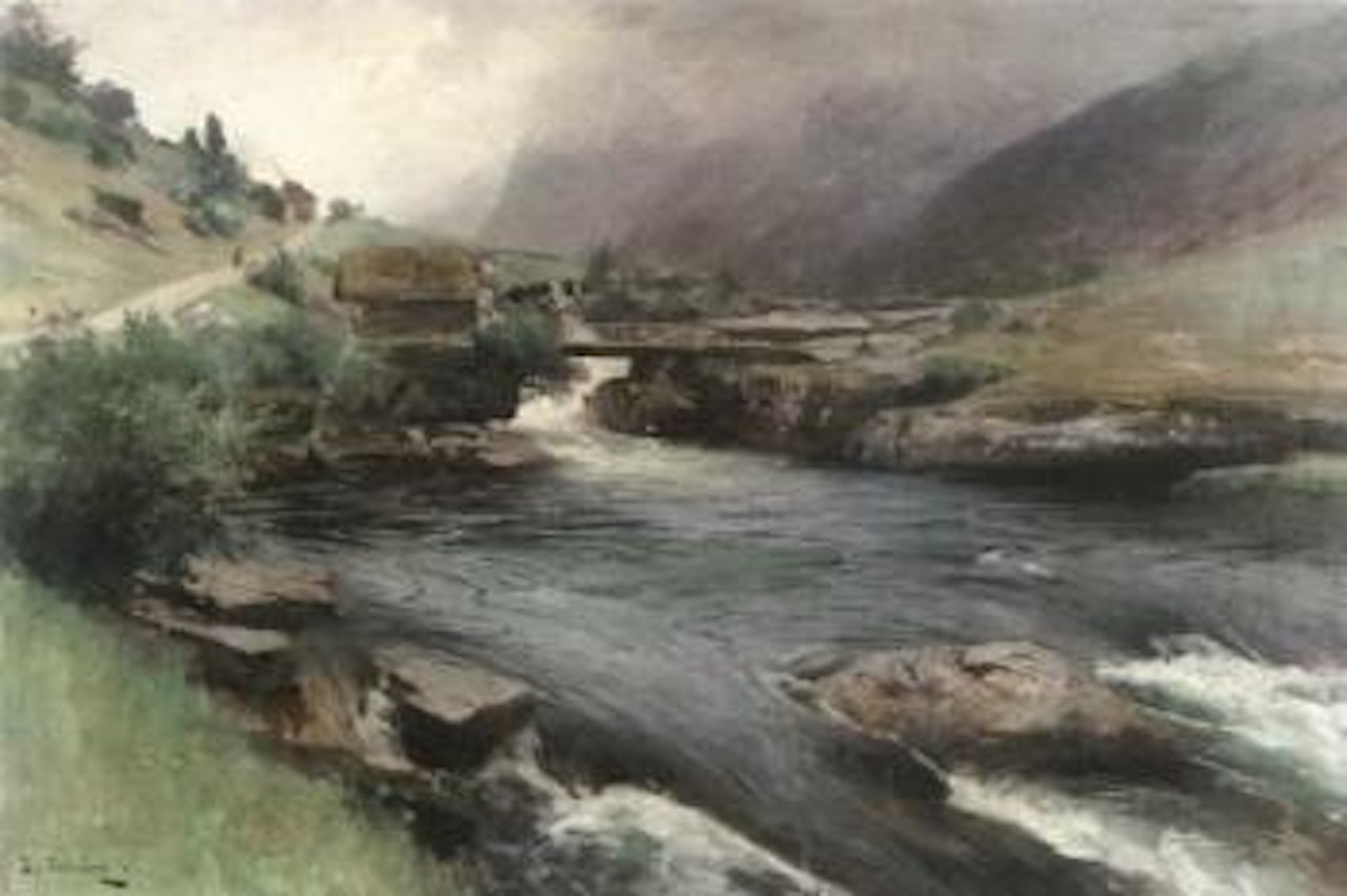 Mill by waterfall by Even Ulving
