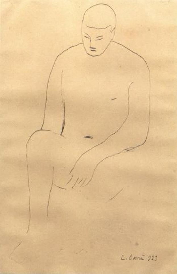 Seated man by Carlo Carra