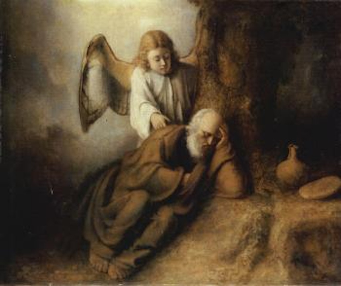 Elijah visited by an Angel by Attributed to Rembrandt Harmensz van Rijn