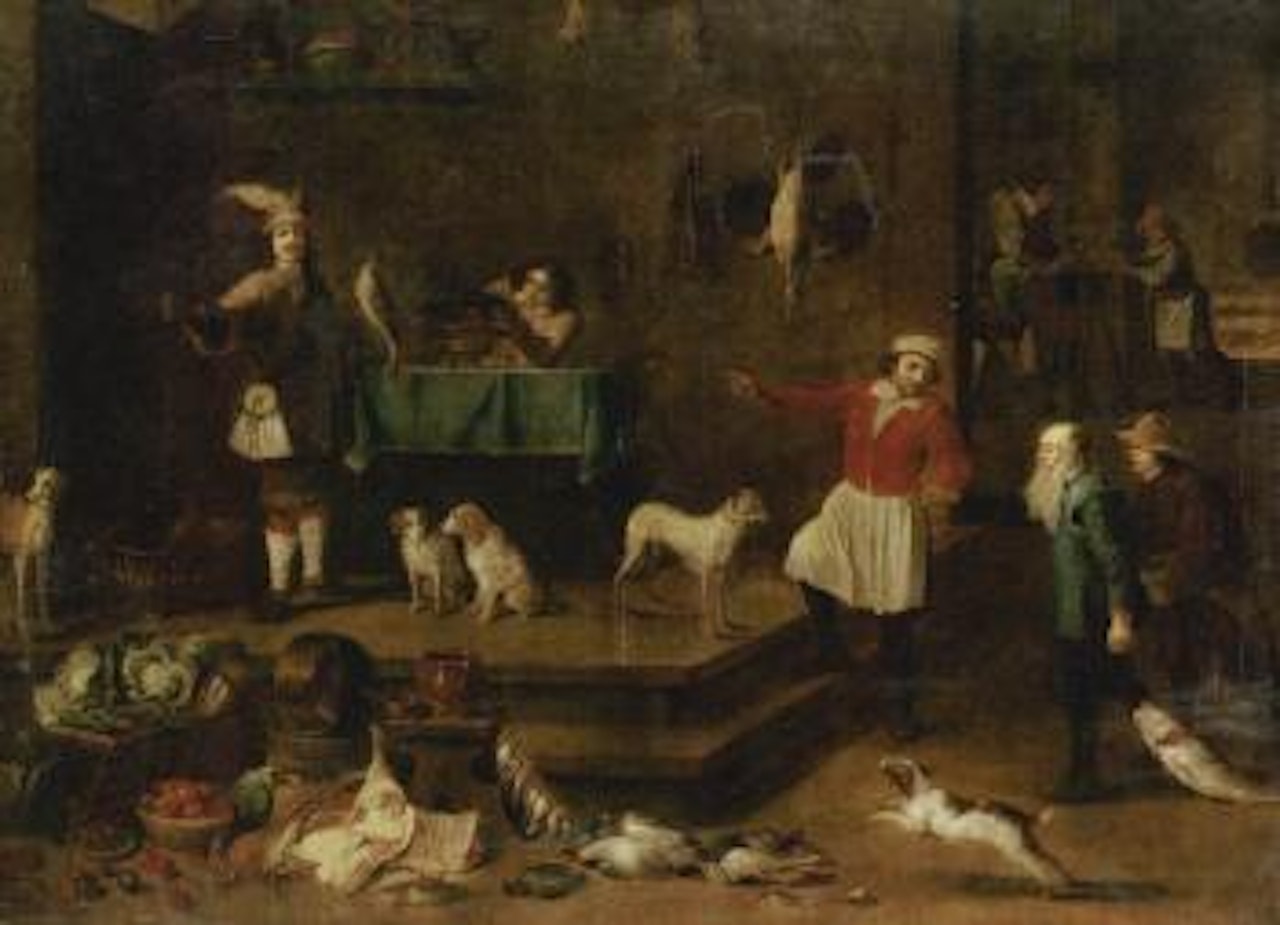 Interior of a palace kitchen by David Teniers II