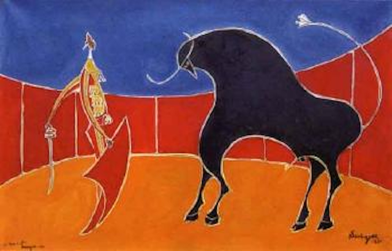 Scene de tauromachie by Oscar Dominguez