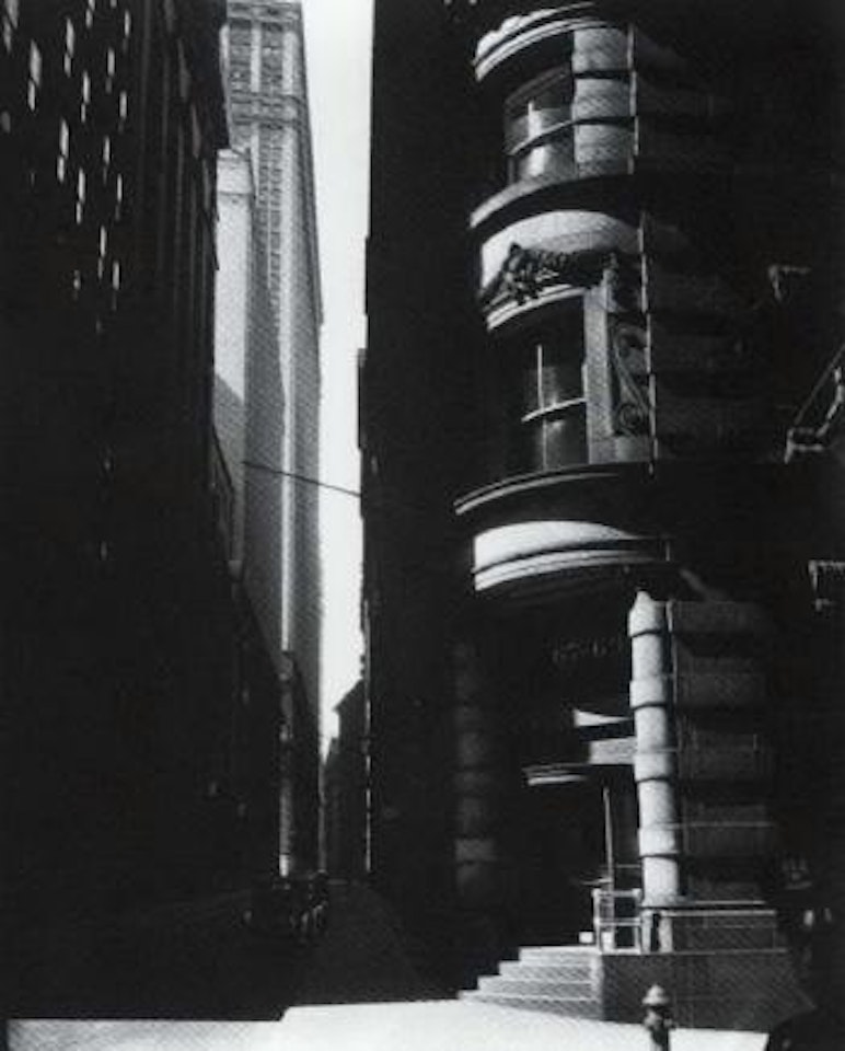 Cedar Street from William Street, Manhattan by Berenice Abbott