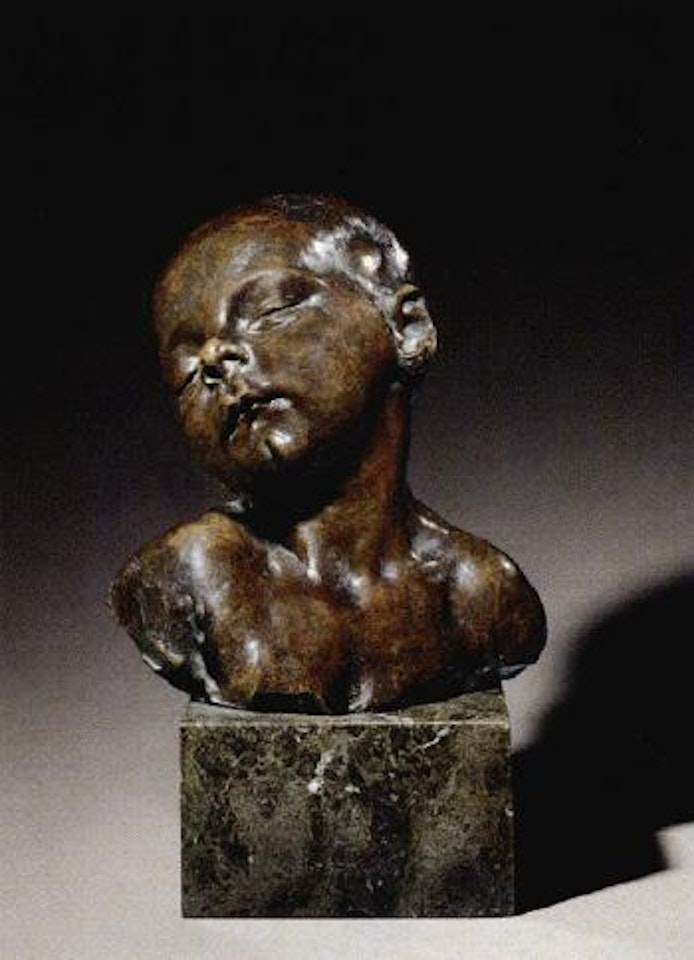 Head of sleeping infant by Aime Jules Dalou