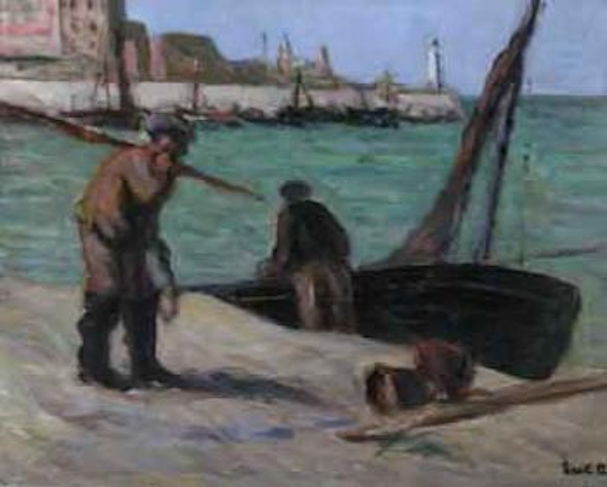 Pecheurs et voilier by Maximilien Luce