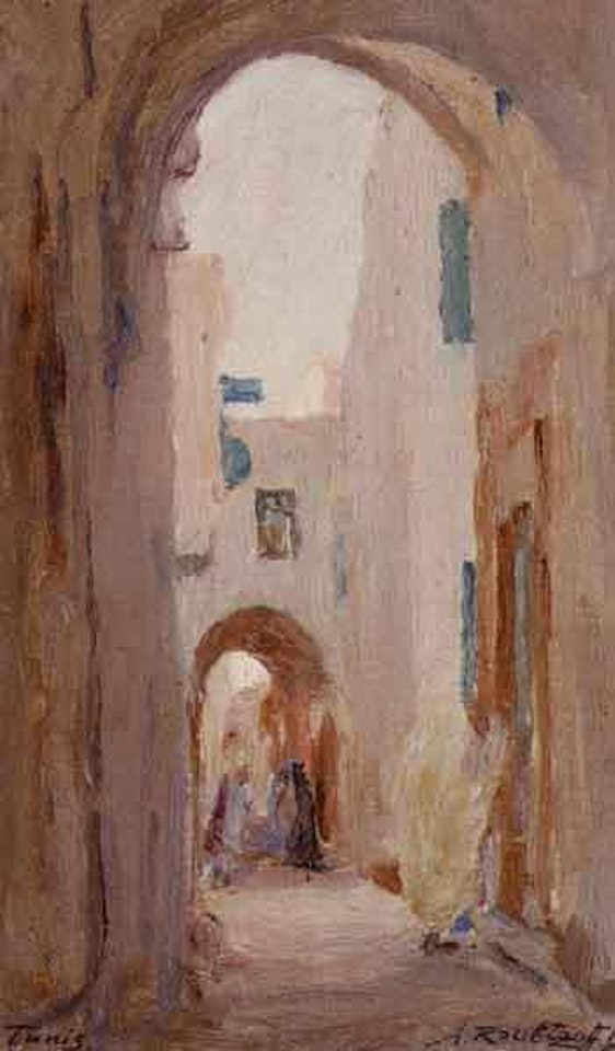 Une rue de la medina, Tunis by Alexandre Roubtzoff