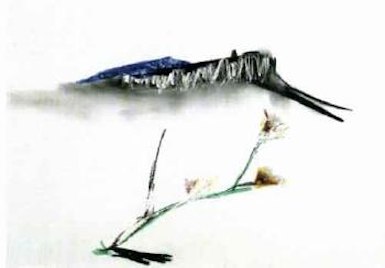 Landscape with flower by Sidney Nolan