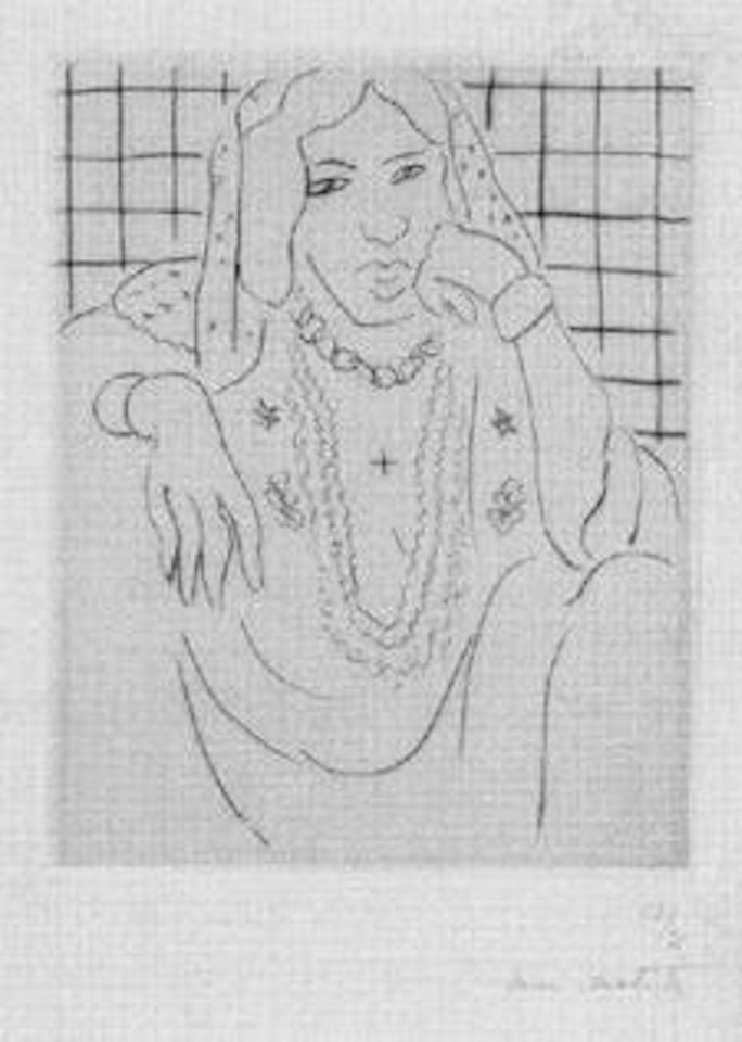 Odalisque sur fond a Carreaux by Henri Matisse