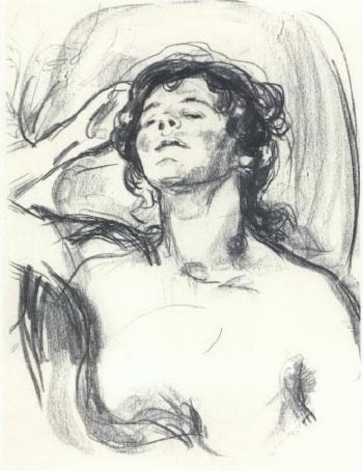 Half nude resting by Edvard Munch