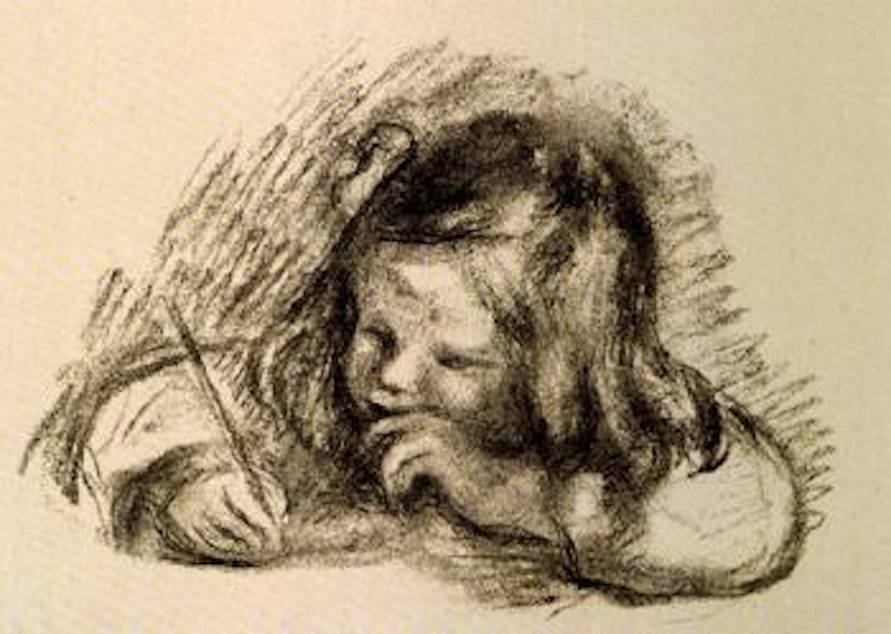 Le petit garcon au porte plume - Claude Renoir ecrivant by Pierre-Auguste Renoir