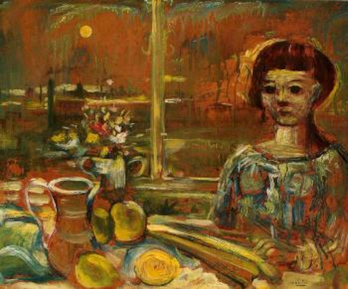 Girl sitting in her flat overlooking Belfast by Daniel O'Neill