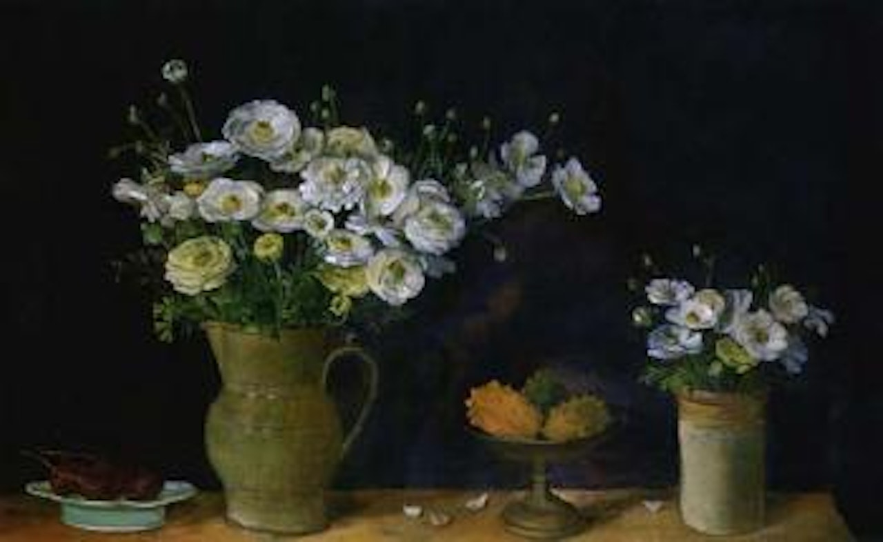 Ranunculus and fruits I by Margaret Hannah Olley