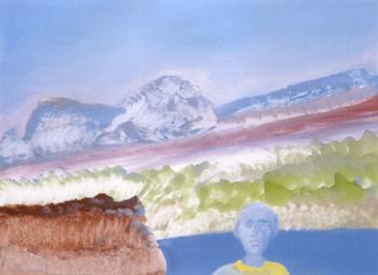 Figure and landscape by Sidney Nolan
