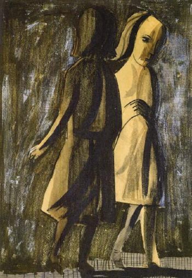 Two girls by Charles Blackman