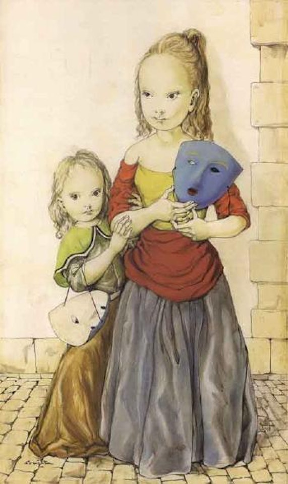 Fillettes aux masques by Leonard Tsuguharu Foujita
