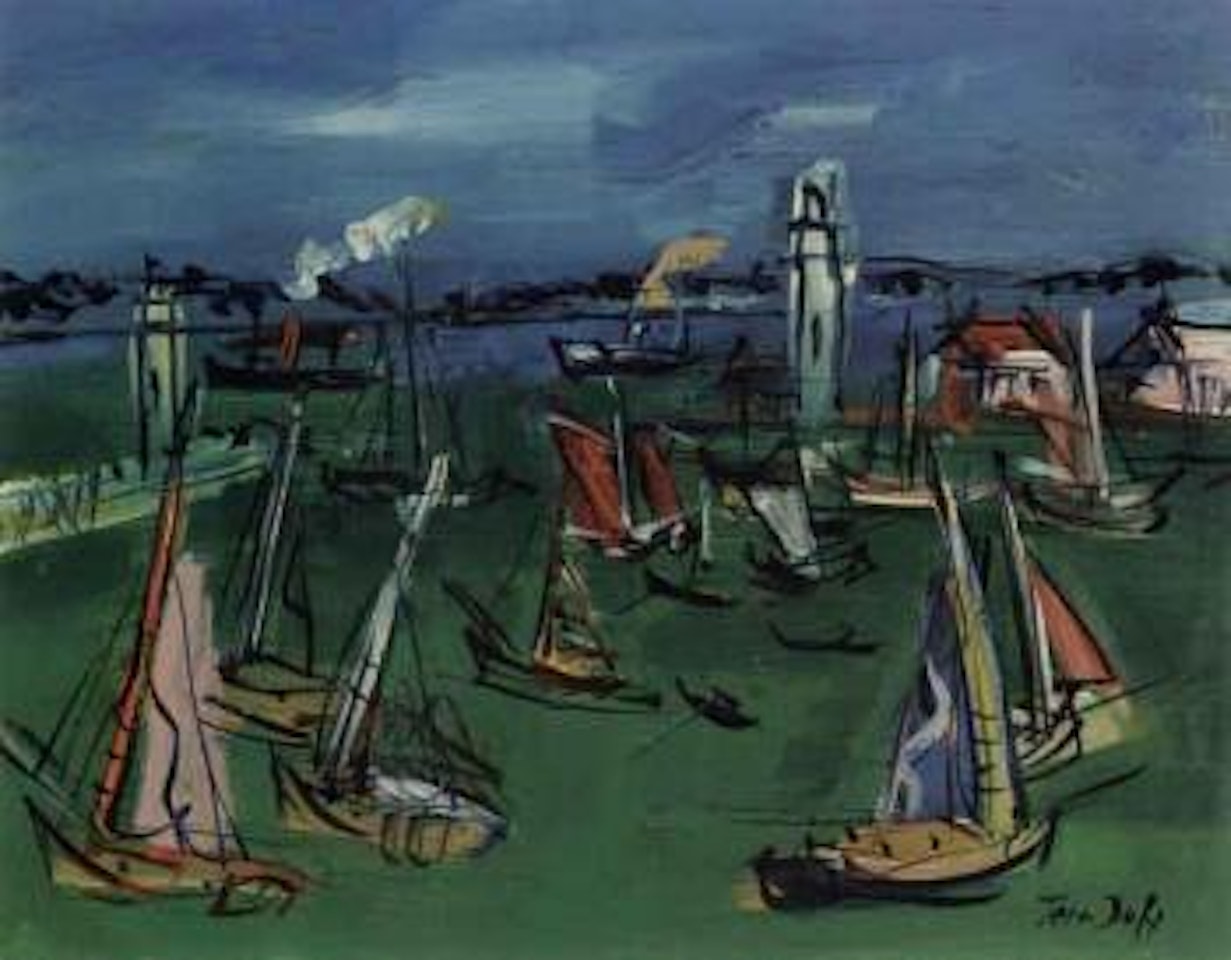 Entree du port de Honfleur by Jean Dufy