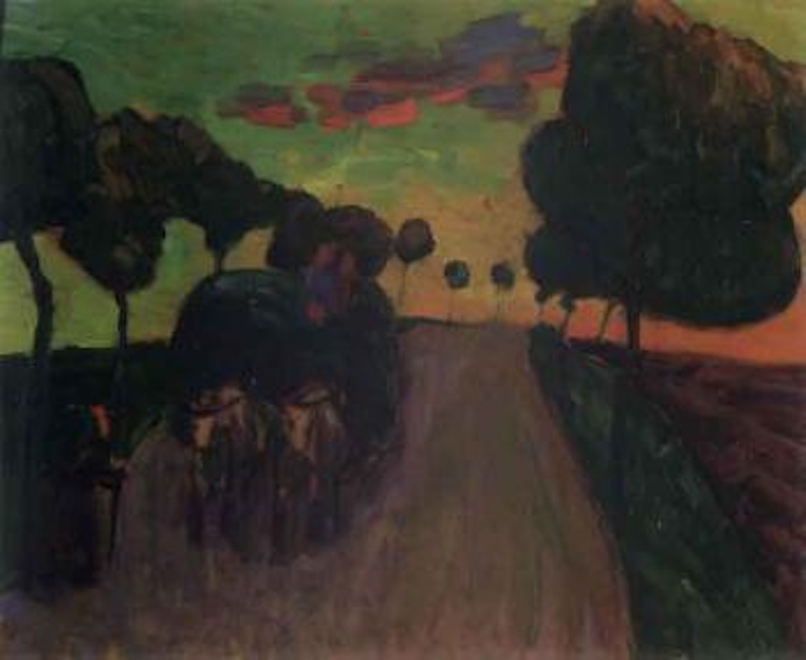 Entwurf heuwagen - study of a haywagon by Gabriele Münter