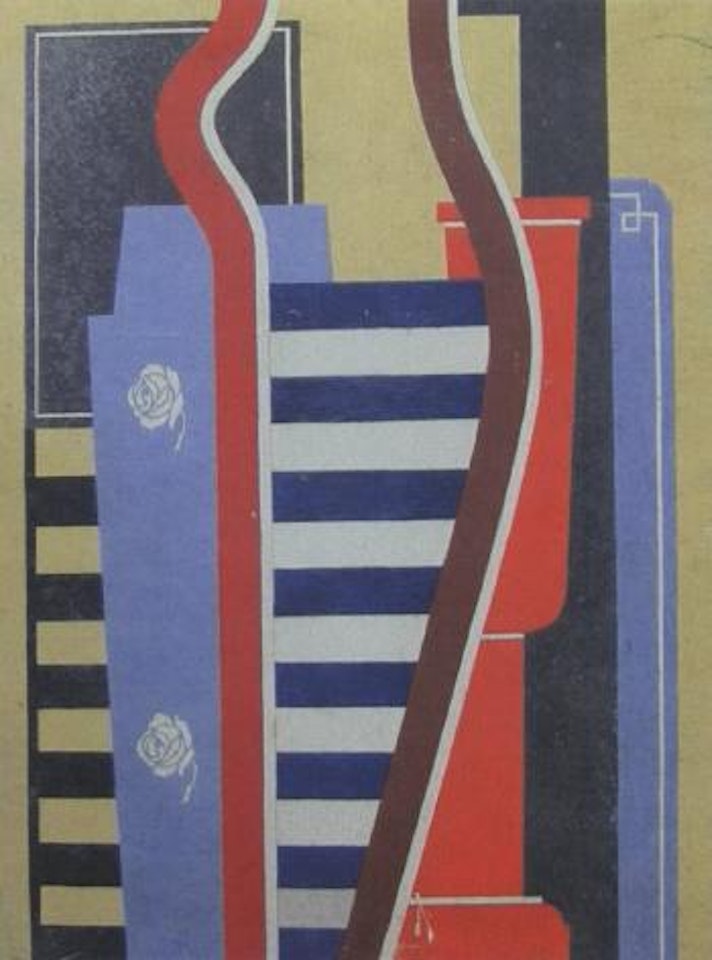 Composition geometrique auc deux roses blaches by Otto Carlsund