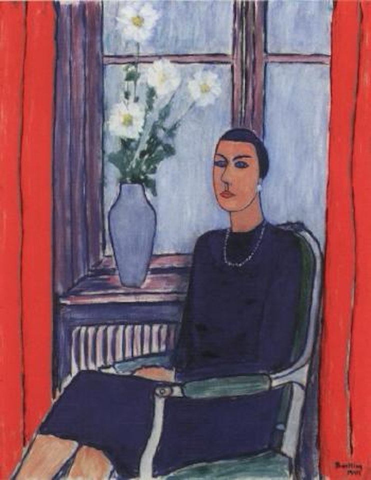Interior scene with Lisa, the artist's wife by Olle Baertling