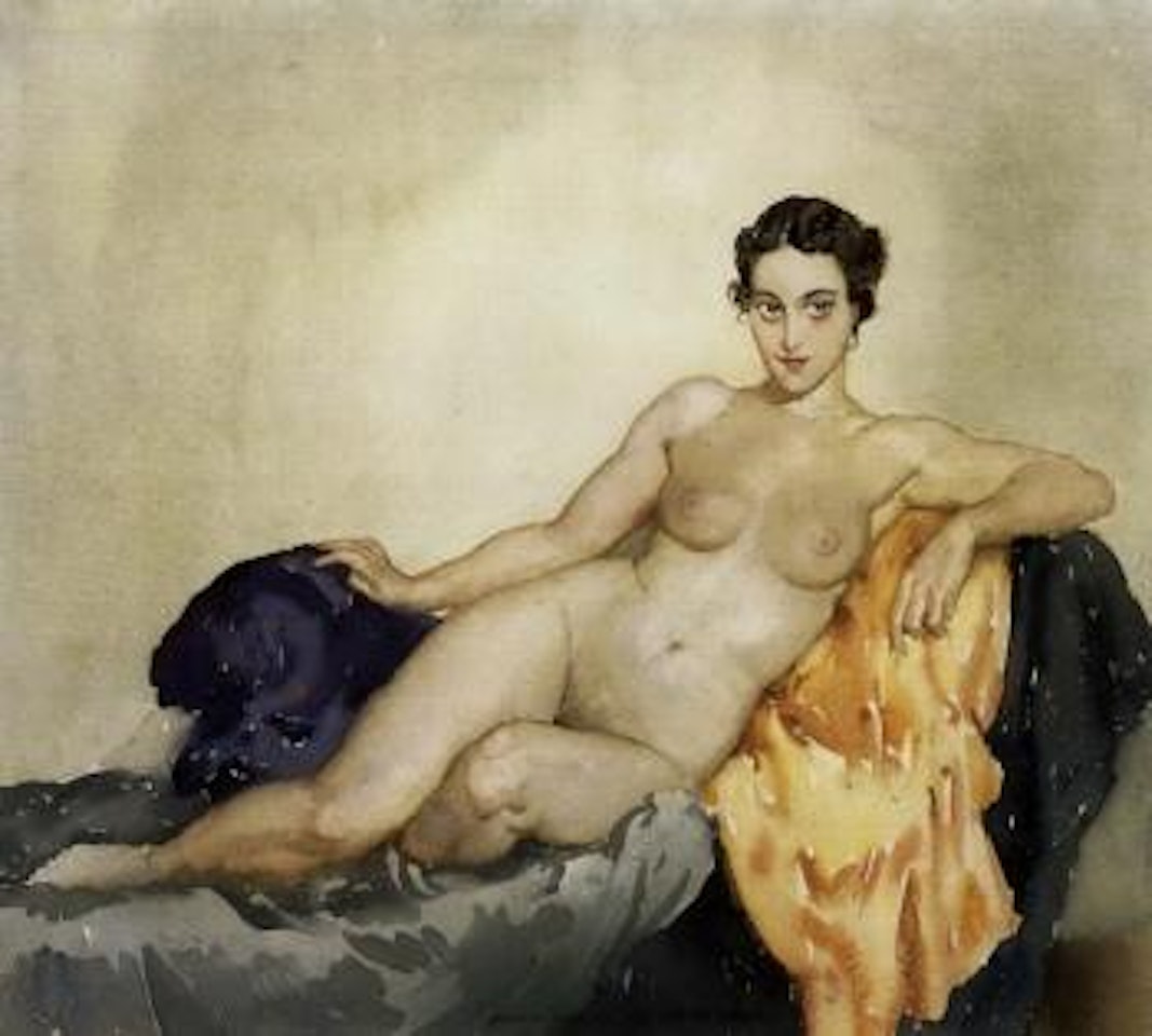 Reclining nude by Norman Alfred Williams Lindsay