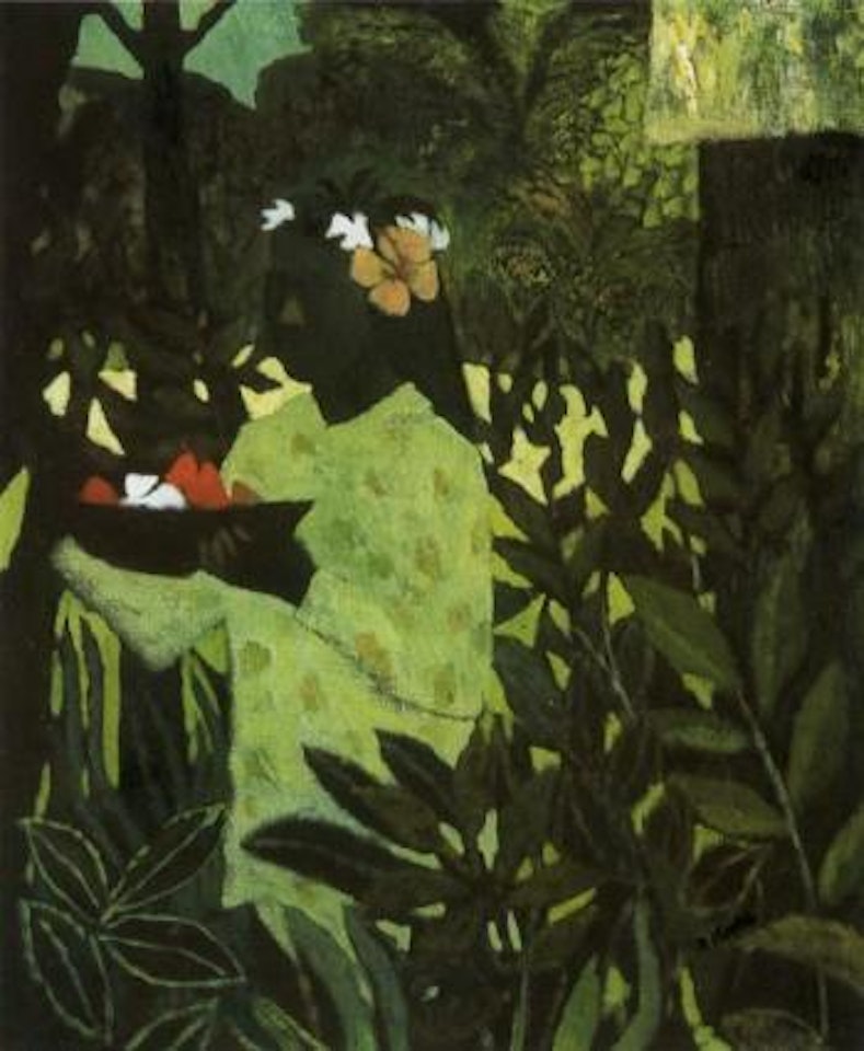 Island girl with flowers by Ray Austin Crooke