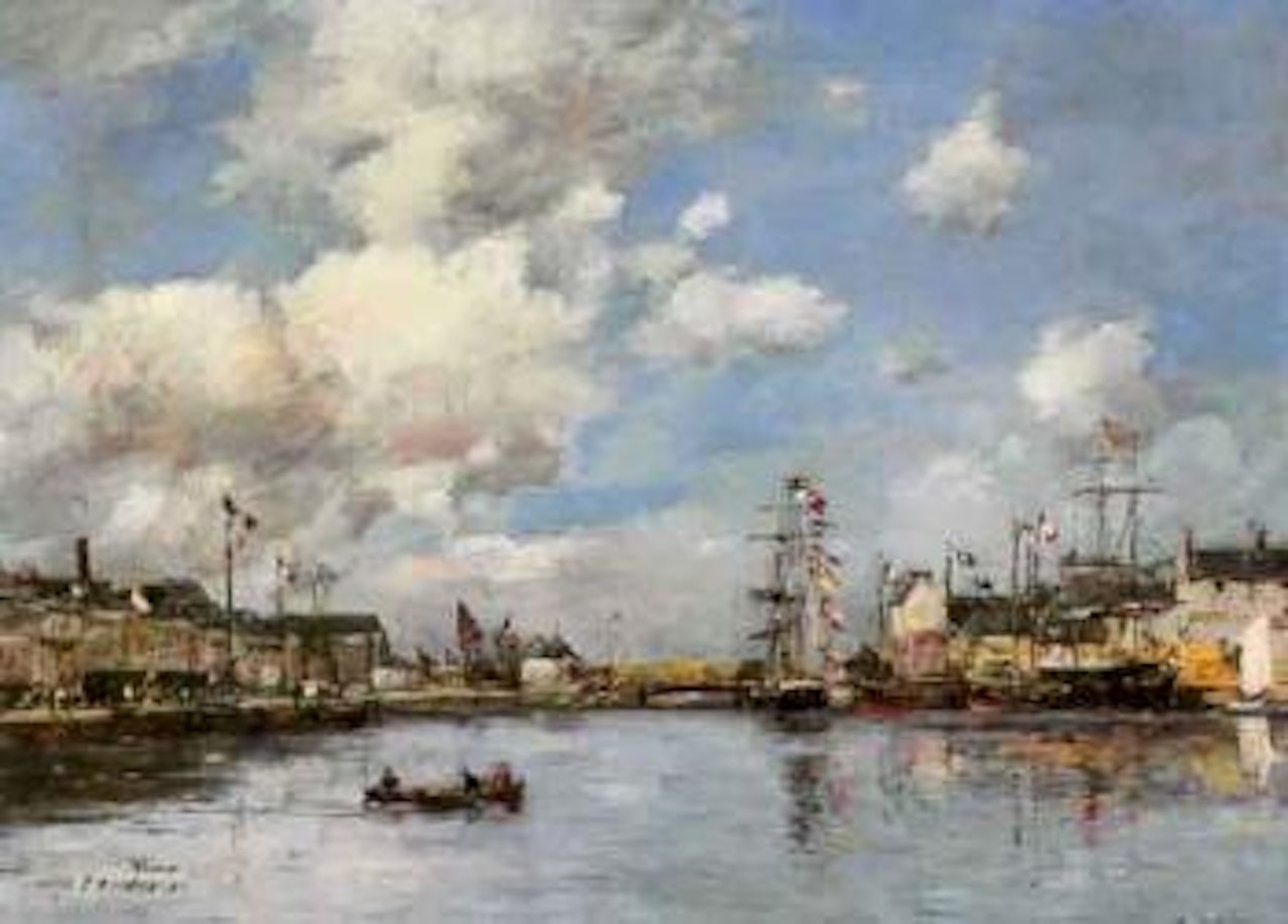 Fecamp, le bassin by Eugène Boudin