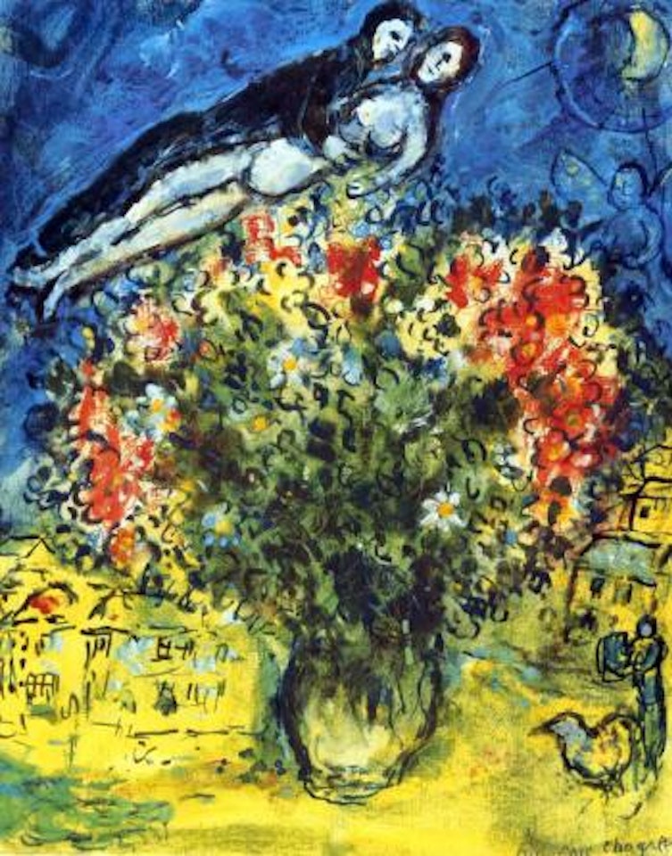 Composition avec fleurs by Marc Chagall