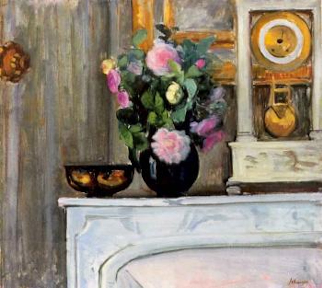Bouquet de fleurs sur la cheminee by Henri Lebasque