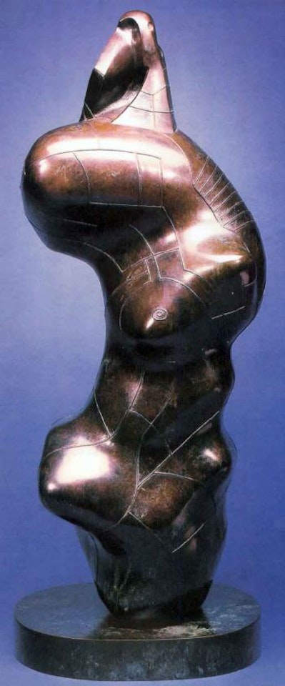 Three quarter figure, lines by Henry Moore