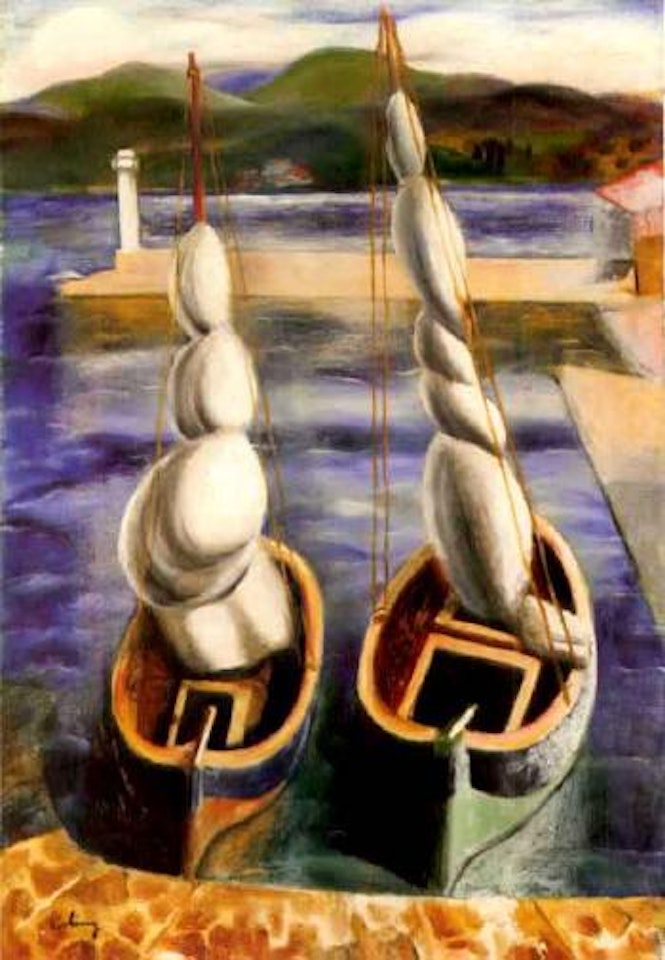 Les deux bateaux by Moïse Kisling