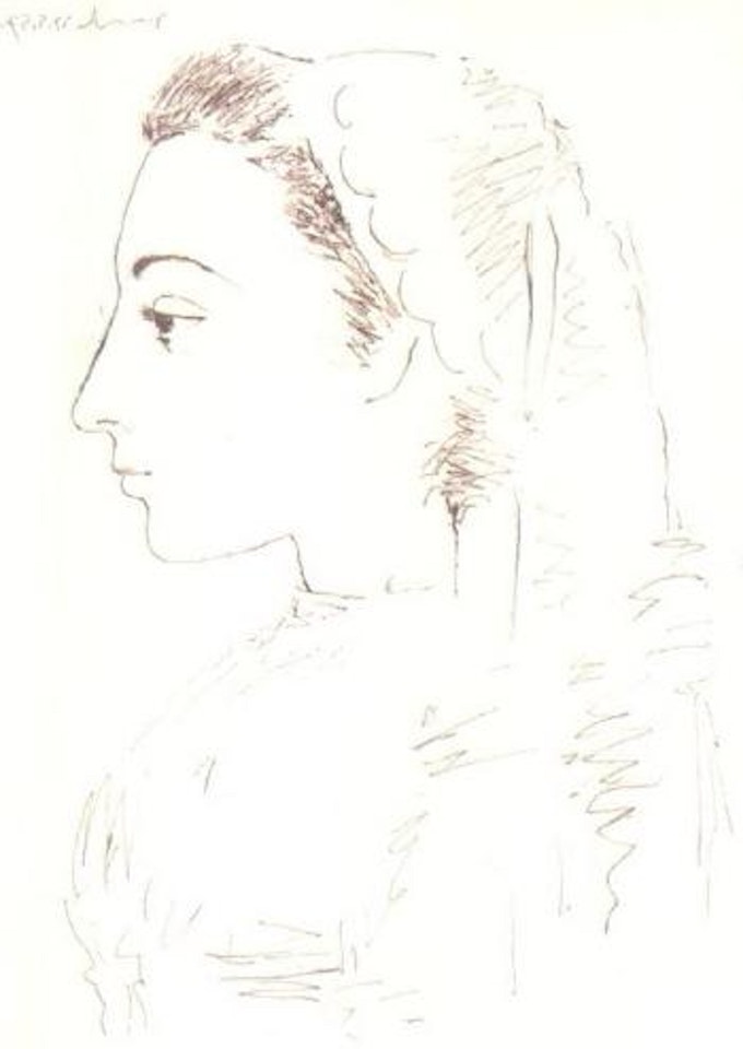 Jacqueline in profile by Pablo Picasso