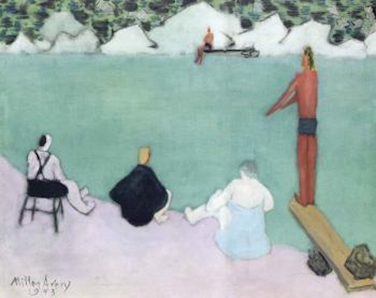 Bathers by river by Milton Avery