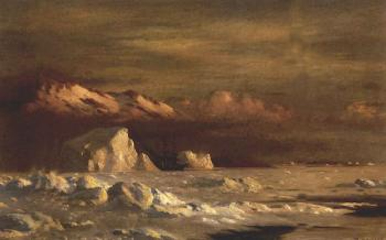 Ship and icebergs by William Bradford