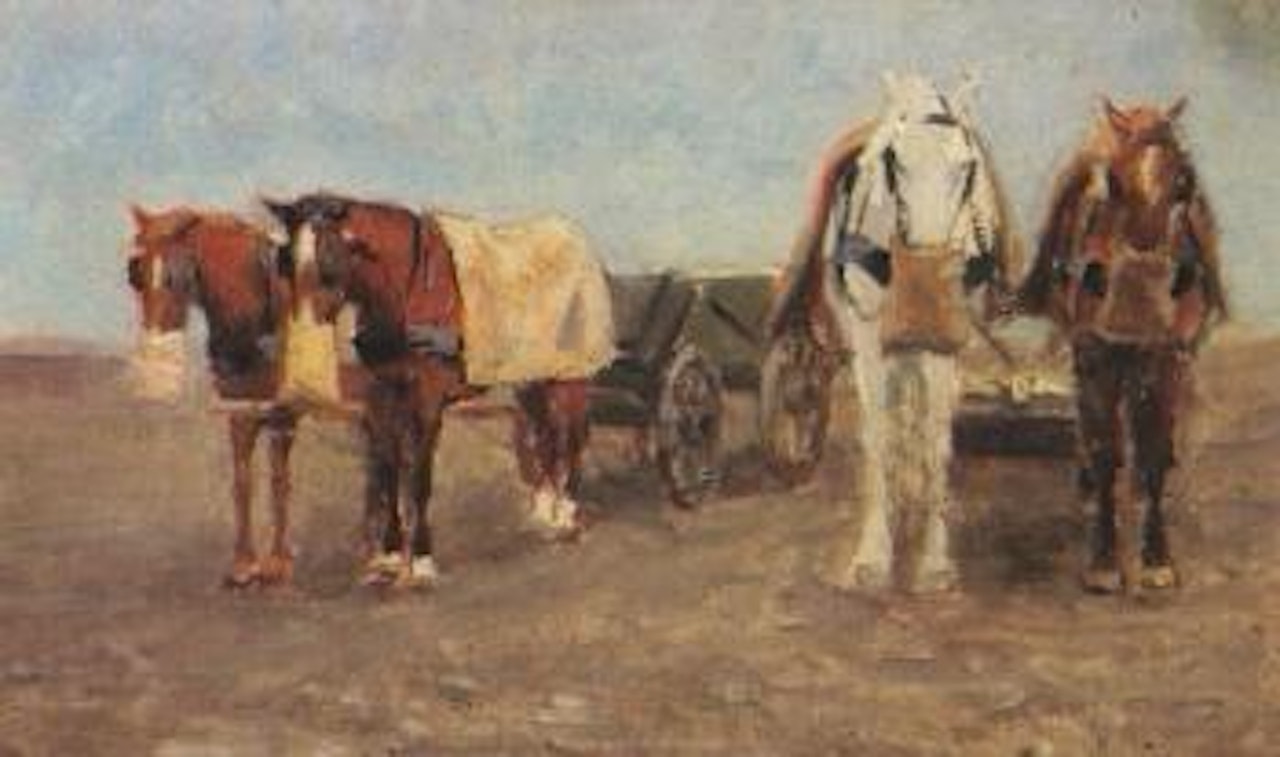 Feeding the horses by Paul Fischer