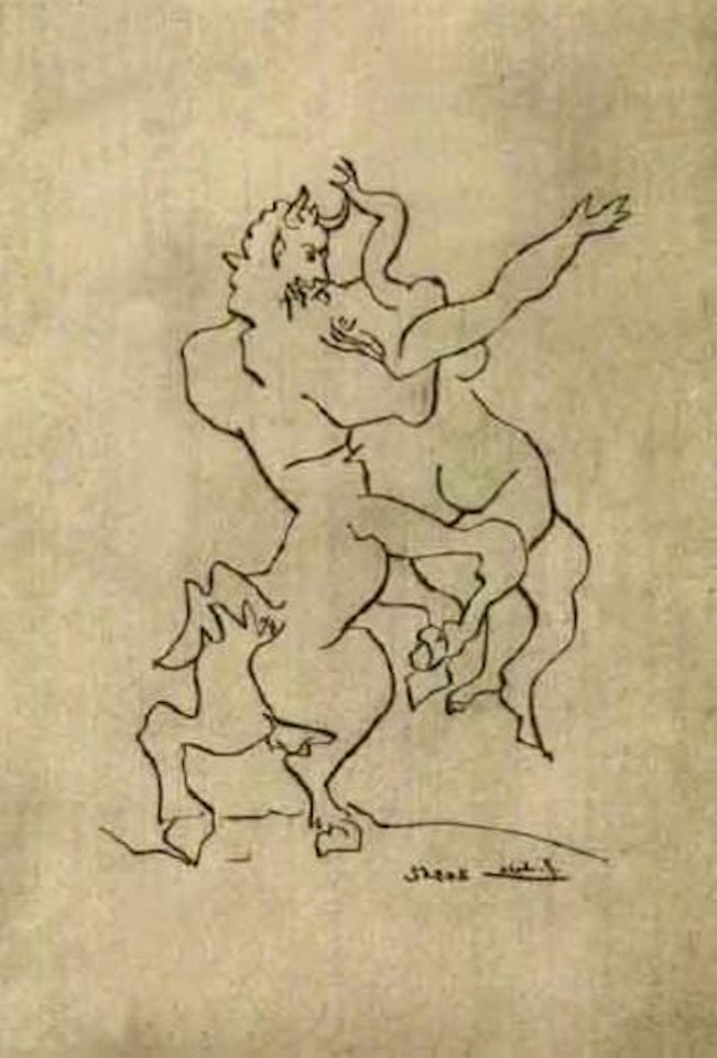 Composition with guitar and musical score III by Pablo Picasso
