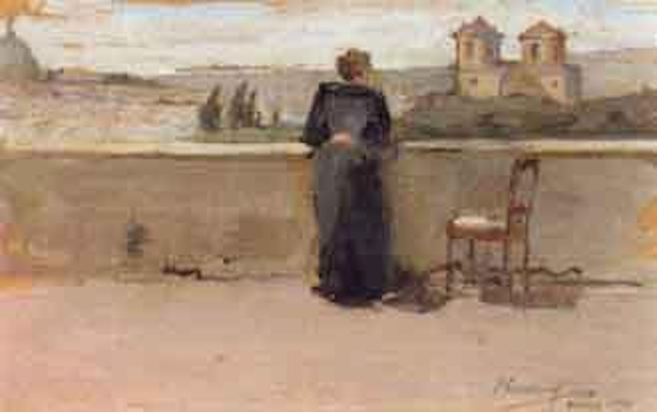 On the banks of the Tiber by John Lavery