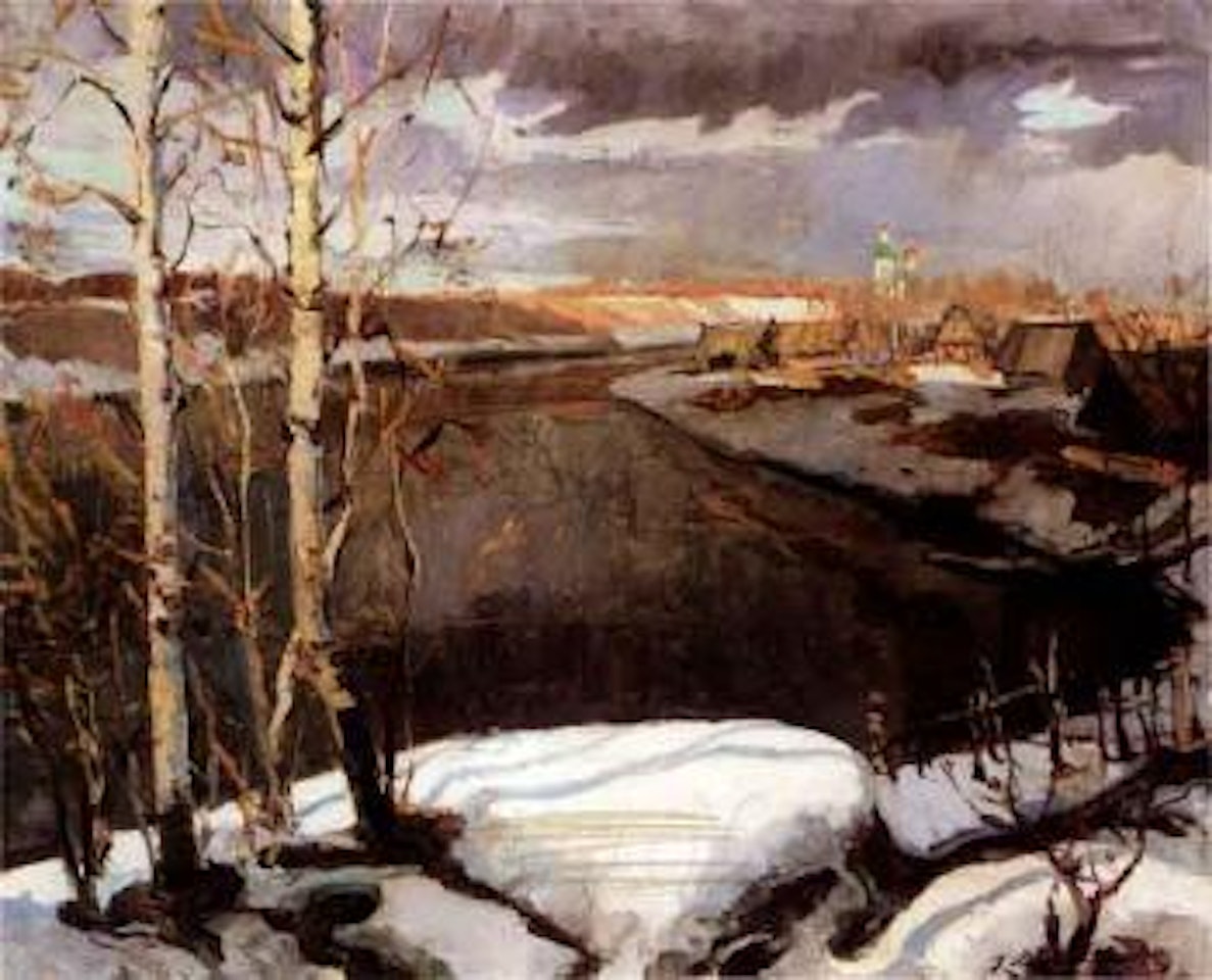 Winter landscape by Georgij Aleksandrovic Lapschin