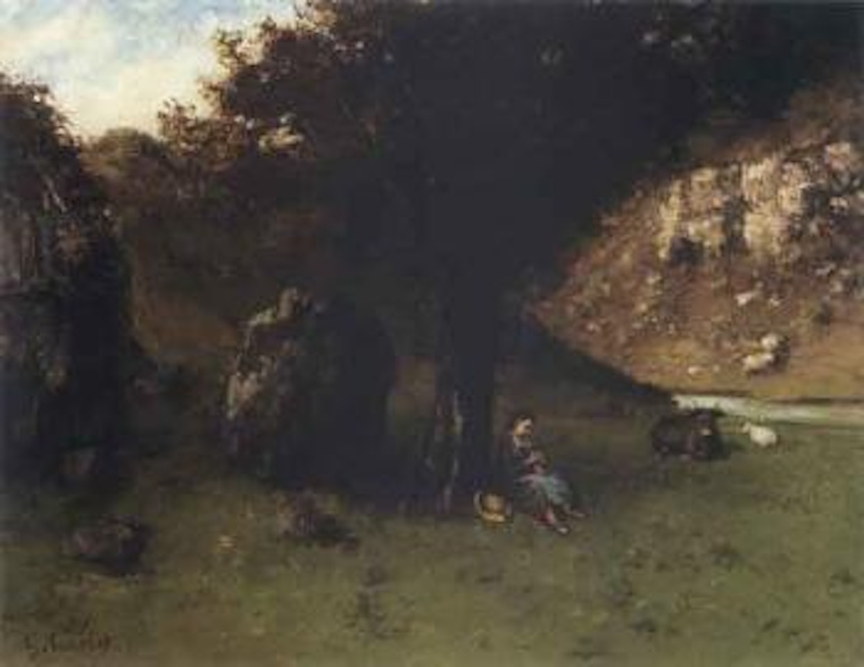 La petite bergere - young shepherdess by Gustave Courbet