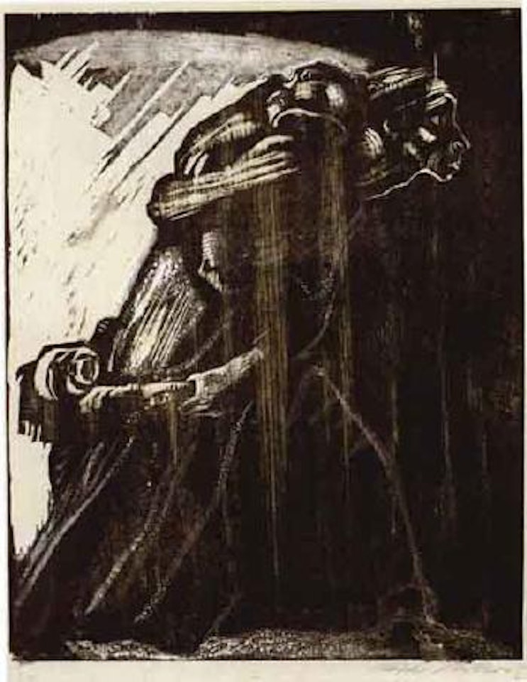 Woman with child going to death by Kathe Kollwitz