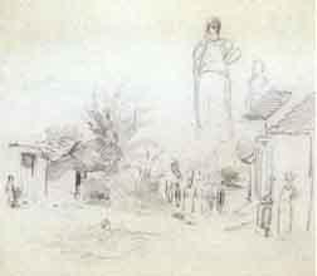 Caracas. Etude de personnages au bord d'une riviere by Camille Pissarro