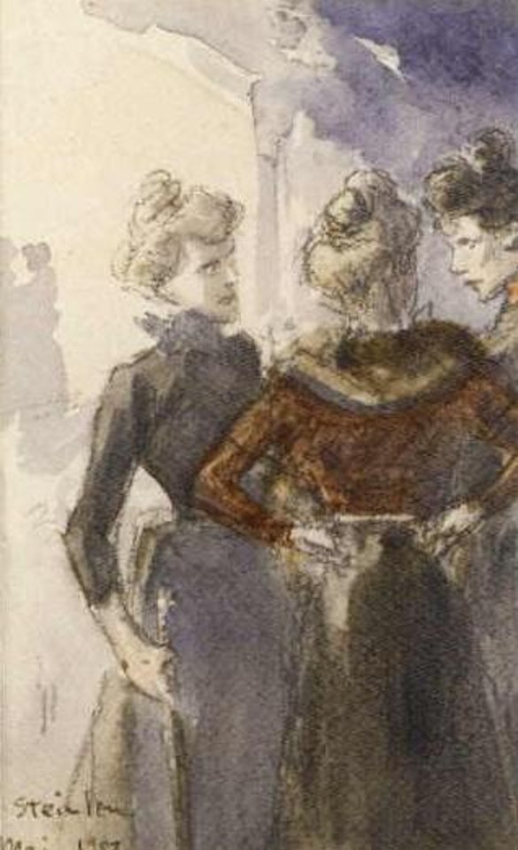 Trois femmes discutant by Théophile Alexandre Steinlen