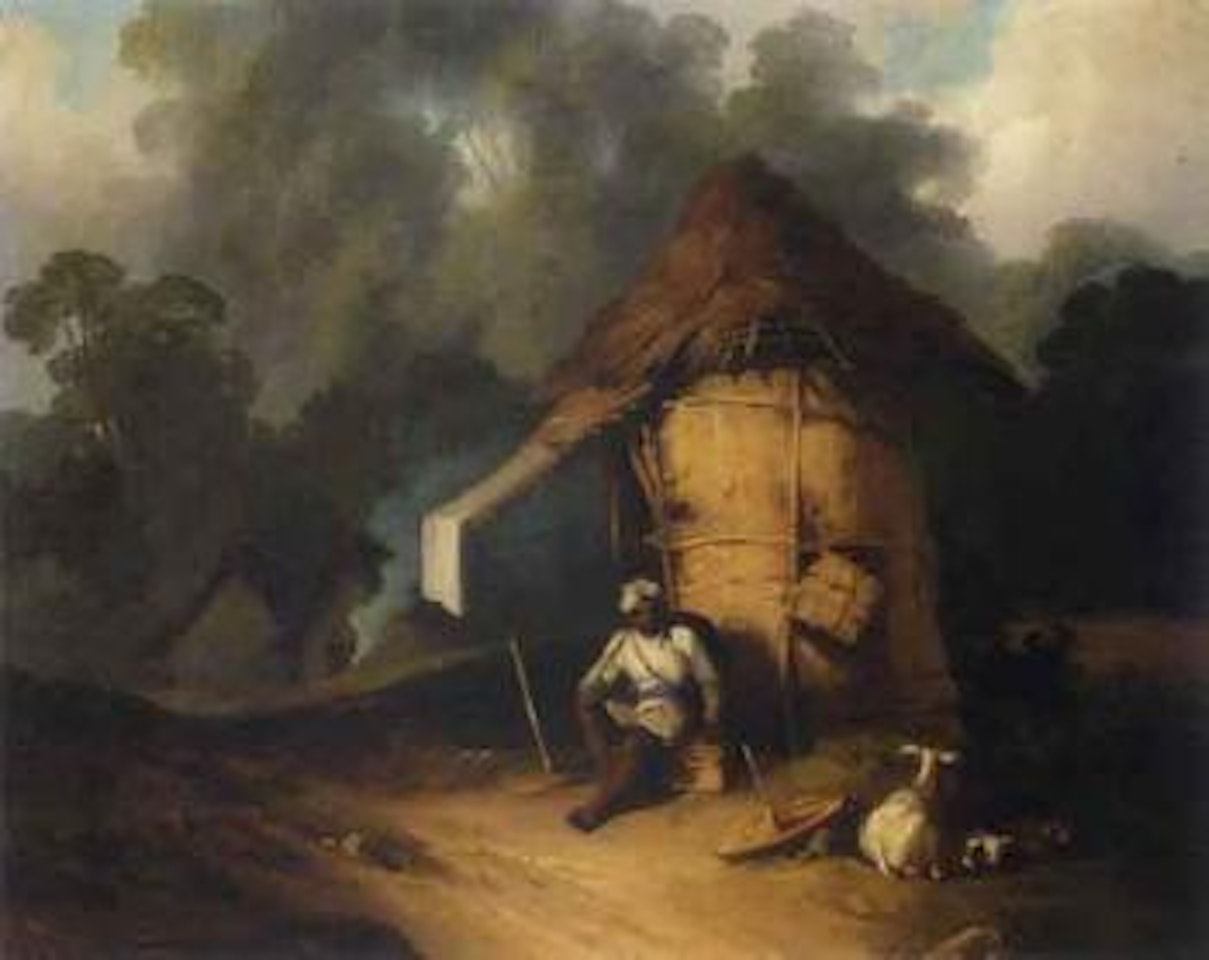 Indian watchman and his goat by George Chinnery