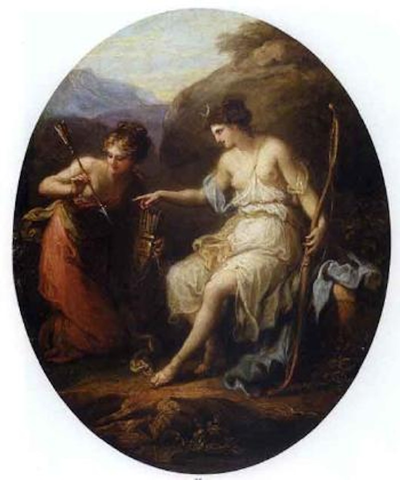 Diana preparing for hunting by Angelica Kauffmann