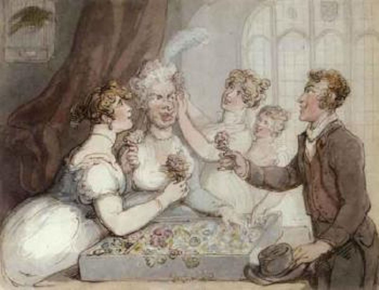 Artificial flower makers by Thomas Rowlandson