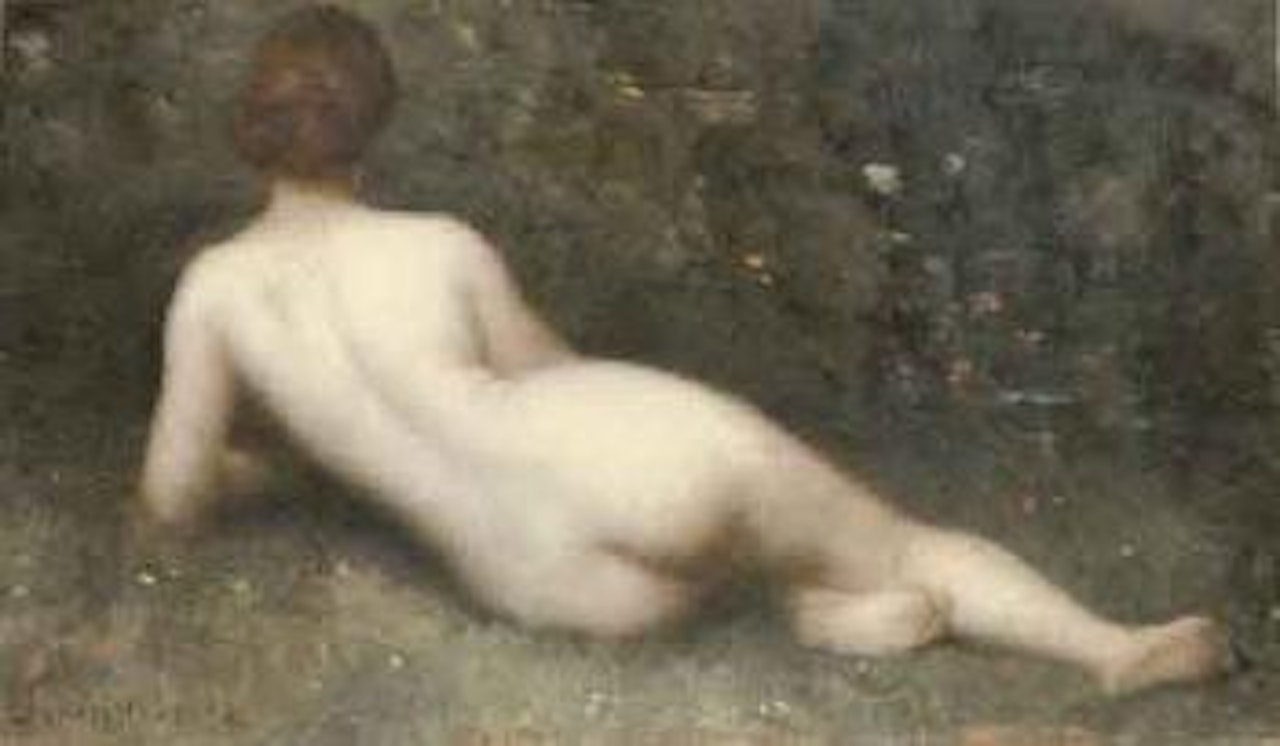 Reclining nude by Paul Désiré Trouillebert