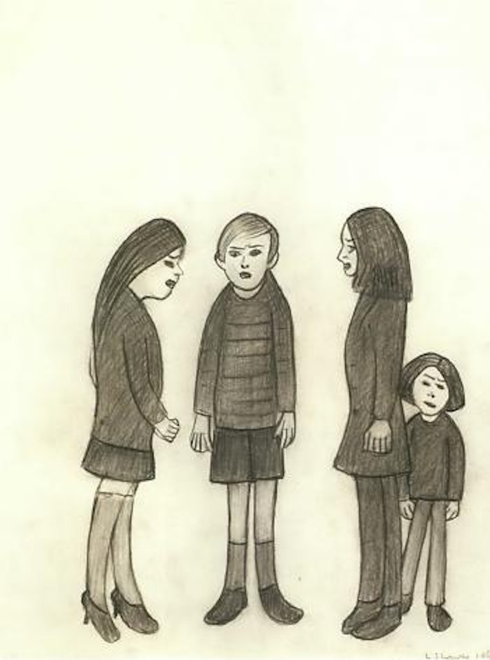 Four young people by Laurence Stephen Lowry
